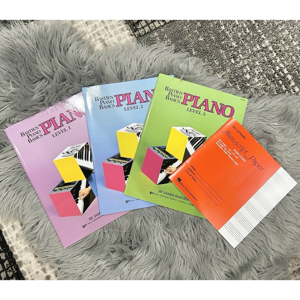 Bastion Piano Basics‎ Level 1, 2, & 3 + Manuscript Paper Learning Bundle
